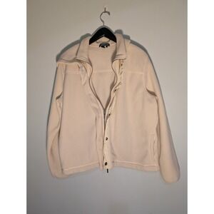 Lauren Ralph Lauren Women's XL Sherpa Fleece Jacket Cream Ivory Full Zip Snap